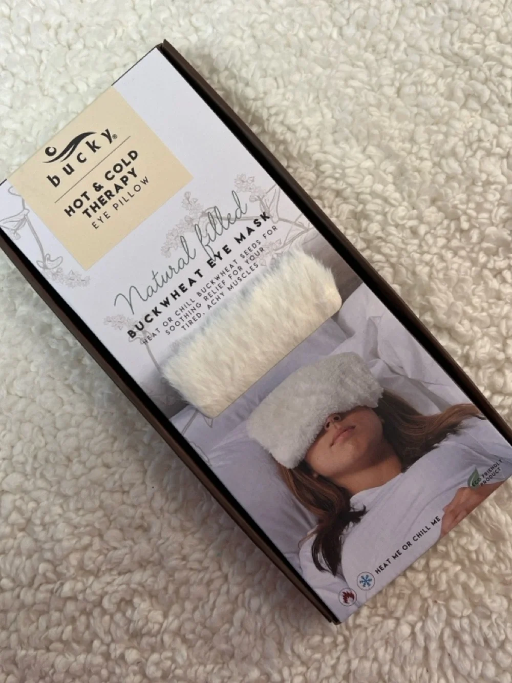 Bucky Natural Filled Hot & Cold Therapy Eye Pillow Color: Ivory